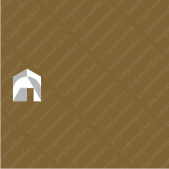 家屋とシンプルと図形のロゴ