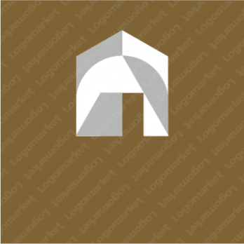 家屋とシンプルと図形のロゴ
