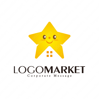 家と星のキャラクターとかわいいのロゴ