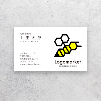 幾何学と自然と蜂のロゴ