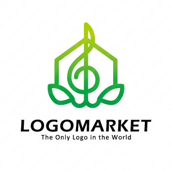 音楽と家と植物のロゴ