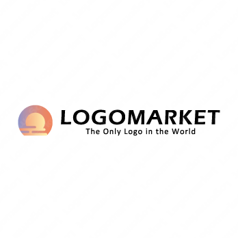 太陽とマジックアワーと水平線のロゴ