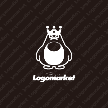 王冠とキャラクターとかわいいのロゴ