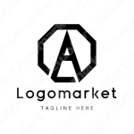 Aとaと正八角形のロゴ