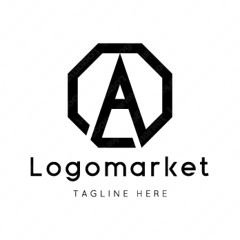 Aとaと正八角形のロゴ