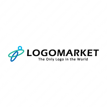 人とリングと飛翔のロゴ