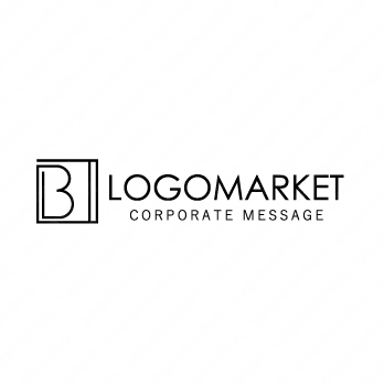 シンプルと頭文字ロゴと「B」のロゴ