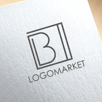 シンプルと頭文字ロゴと「B」のロゴ