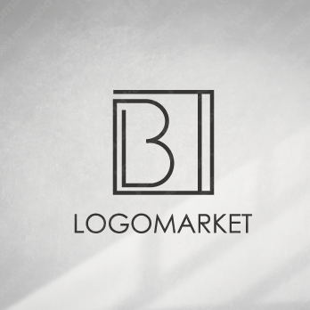シンプルと頭文字ロゴと「B」のロゴ
