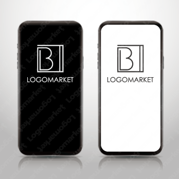 シンプルと頭文字ロゴと「B」のロゴ