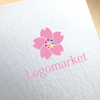桜と虹と円のロゴ