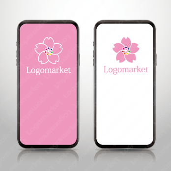 桜と虹と円のロゴ