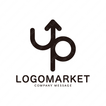 UとPと上昇のロゴ
