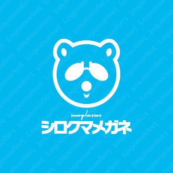 サングラスとかわいいとキャラクターのロゴ