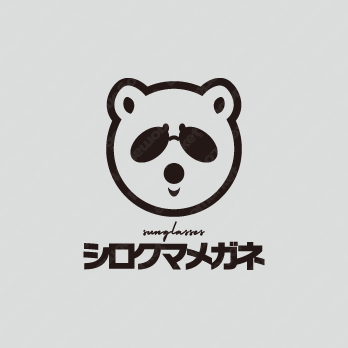 サングラスとかわいいとキャラクターのロゴ