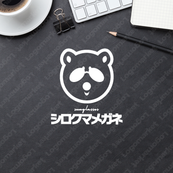サングラスとかわいいとキャラクターのロゴ