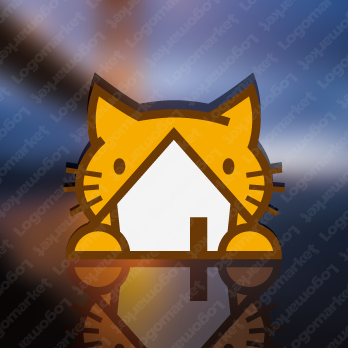 ペットとネコと家のロゴ