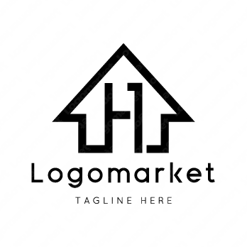 Hと1と家のロゴ