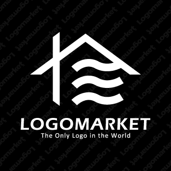 ログハウスとサウナと家のロゴ