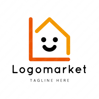 Lと家と笑顔のロゴ