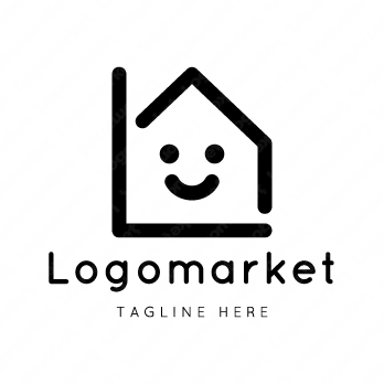 Lと家と笑顔のロゴ