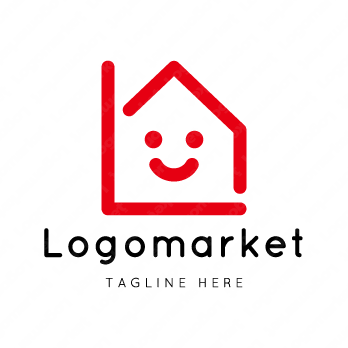 Lと家と笑顔のロゴ