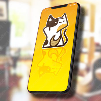 ねこと小判と三毛猫のロゴ