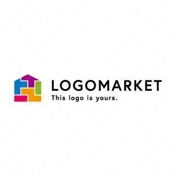 家とブロックと想像のロゴ