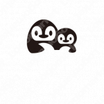 ペンギンと親子と愛のロゴ