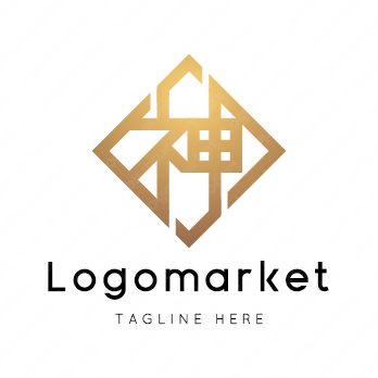 神と家紋と文字紋のロゴ