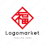 福と家紋と文字紋のロゴ