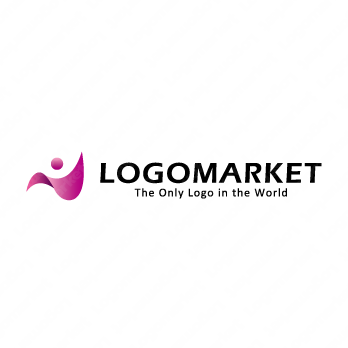 人と流れと上昇のロゴ