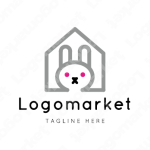 うさぎと兎と家のロゴ