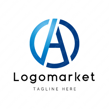 Aとaと正円のロゴ