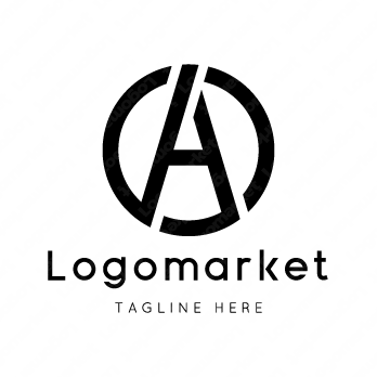 Aとaと正円のロゴ