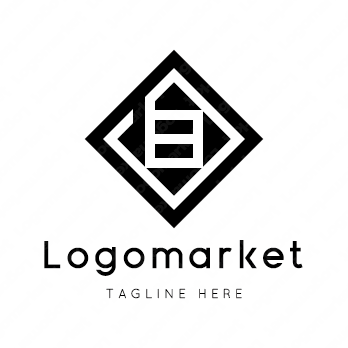 白と家紋と文字紋のロゴ