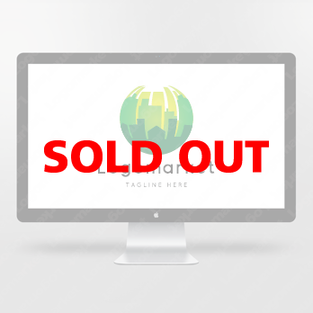 街と都市と球体のロゴ