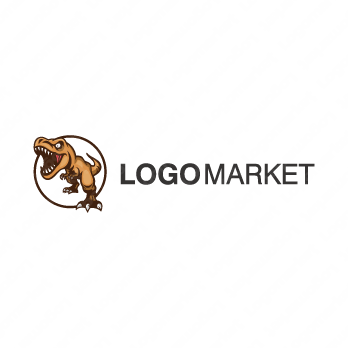 恐竜とティラノサウルスとREXのロゴ