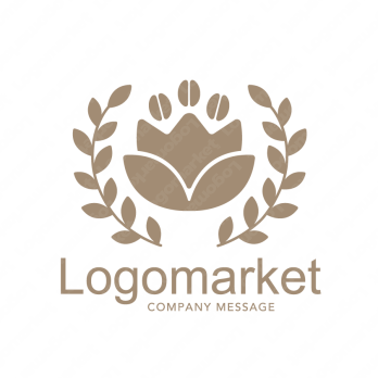 コーヒーとチューリップとナチュラルのロゴ