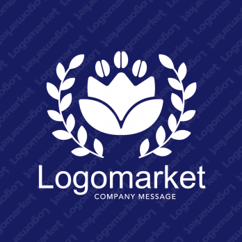 コーヒーとチューリップとナチュラルのロゴ