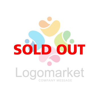 四つ葉と人とカラフルのロゴ