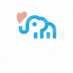 ゾウと幸せと愛情のロゴ