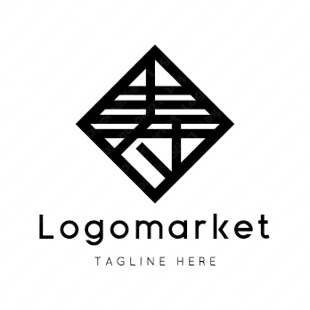 寿と家紋と文字紋のロゴ