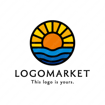 太陽と夜明けと海のロゴ