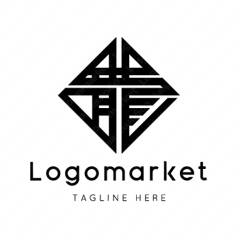 龍と家紋と文字紋のロゴ