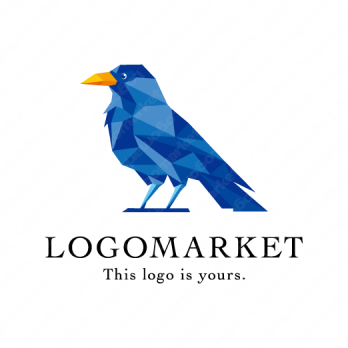 鳥とカラスとポリゴンのロゴ