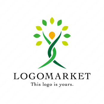 自然と植物と成長のロゴ