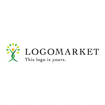 自然と植物と成長のロゴ