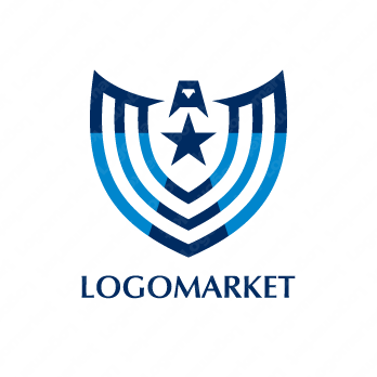 盾と鷹と翼のロゴ