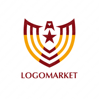 盾と鷹と翼のロゴ